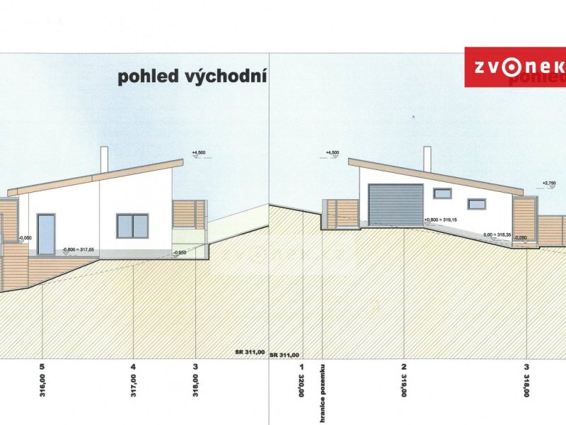 Prodej stavebního pozemku v Březnici s plánem domu