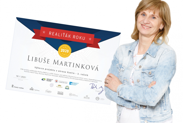 Naše makléřka Libuše Martinková je vyhodnocena jako nejlepší realitní makléř v okrese Vsetín