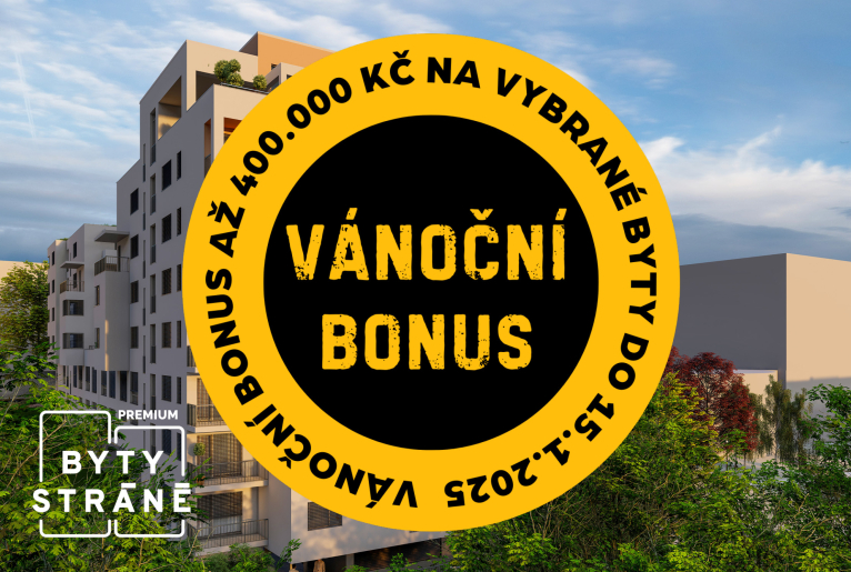 Vánoční akce: Bonus až 400.000 Kč na nové byty v projektu Byty Stráně