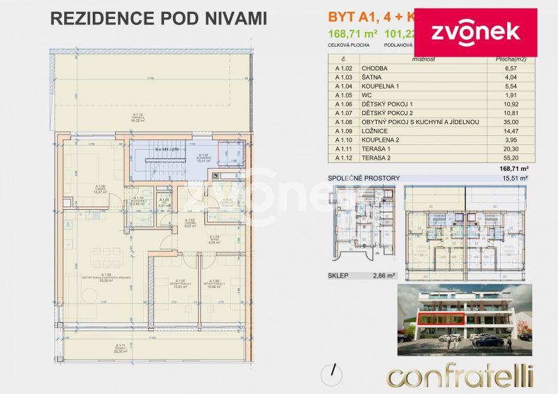 Prodej bytu 4+kk 93 m², Zlín