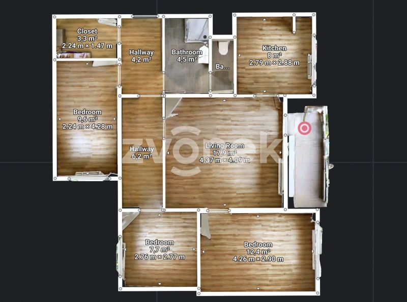 Bytu 3+1 s pracovnou 82 m², po kompletní rekonstrukci