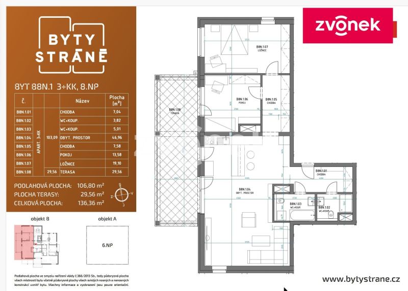 Pronájem bytu 3+kk 143 m², Zlín