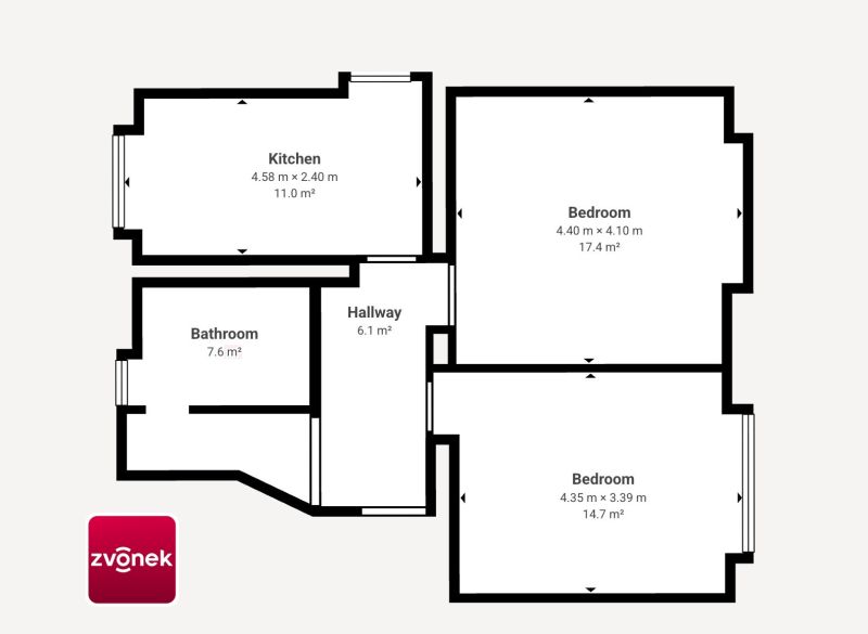 Prodej bytu 2+1 64 m², Zlín