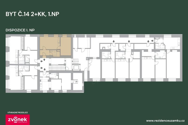 Prodej nového bytu 2+kk 41 m², Vsetín