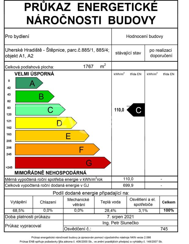 Pronájem bytu 2+kk na Zahrádkách, Uherské Hradiště