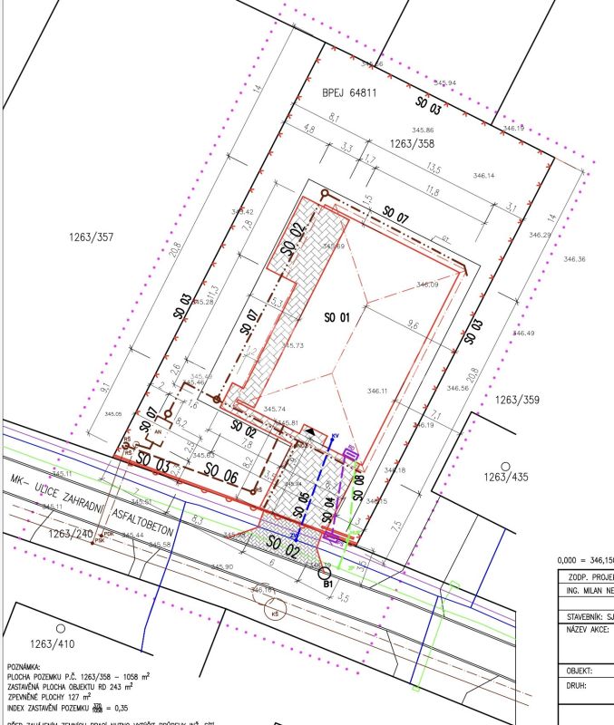 Prodej stavebního pozemku 1 058 m², Hvozdná – ulice Zahradní
