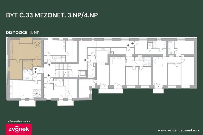 Prodej nového mezonetového bytu 107 m², Vsetín
