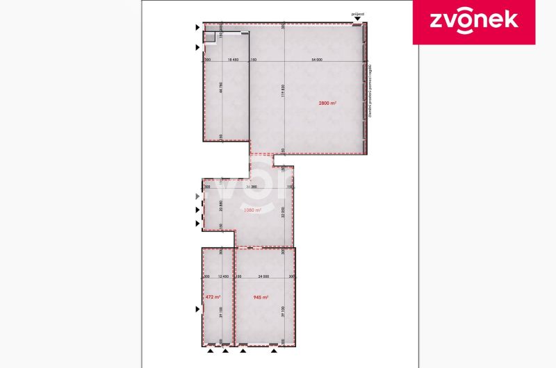 Pronájem výrobního prostoru 2 800 m², Holešov