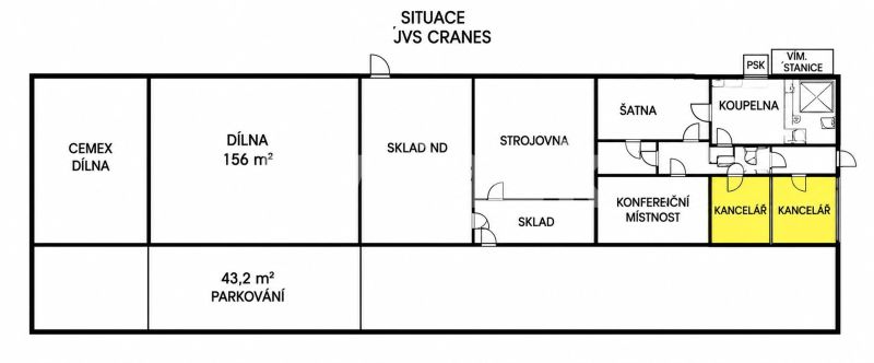 Pronájem dvou propojených kanceláří 49 m², Otrokovice