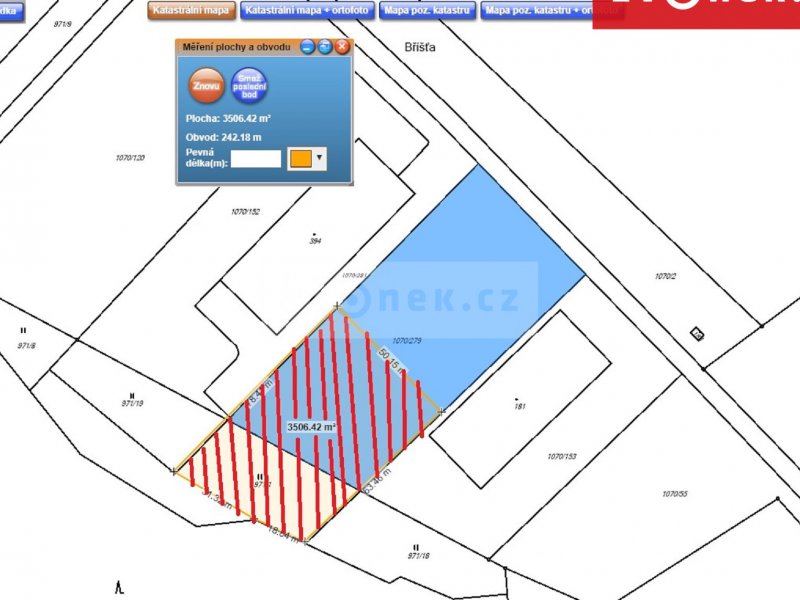 Komerční pozemek Slavičín - Divnice