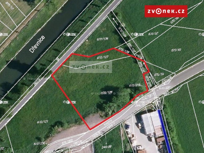 Prodej komerčního pozemku Zlín, Louky (u Terna)