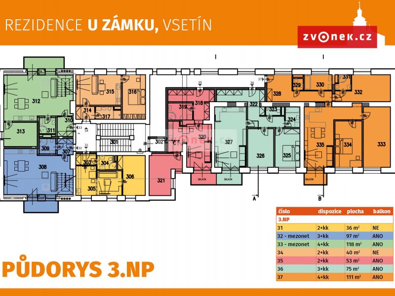 Nový mezonetový byt 4+kk Vsetín- Rezidence u Zámku