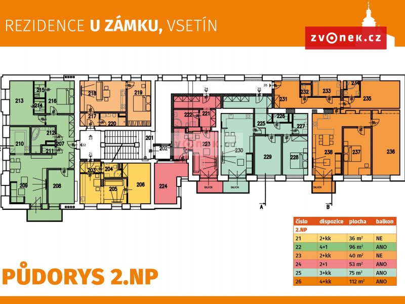Nový byt 3+kk Vsetín- Rezidence u Zámku