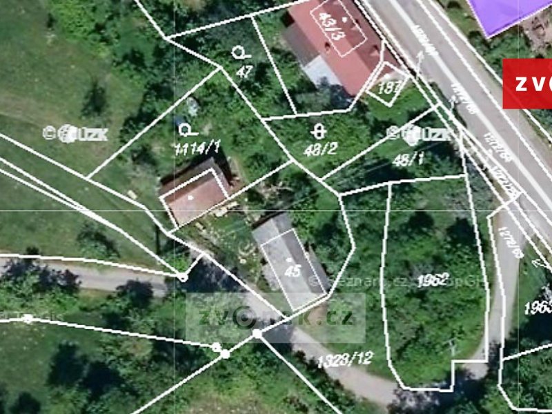 Prodej stavební parcely 417m2 + zahrada 311m2, vodovod, elektřina, Obec Ublo u Vizovic.