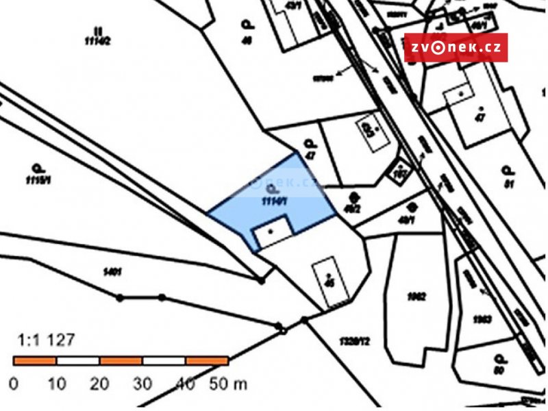 Prodej stavební parcely 417m2 + zahrada 311m2, vodovod, elektřina, Obec Ublo u Vizovic.