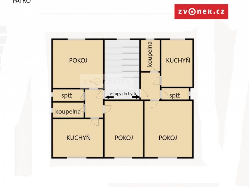 Prodej bytu 1+1 /5 k rekonstrukci v centru Zlína, parkování, sklep.