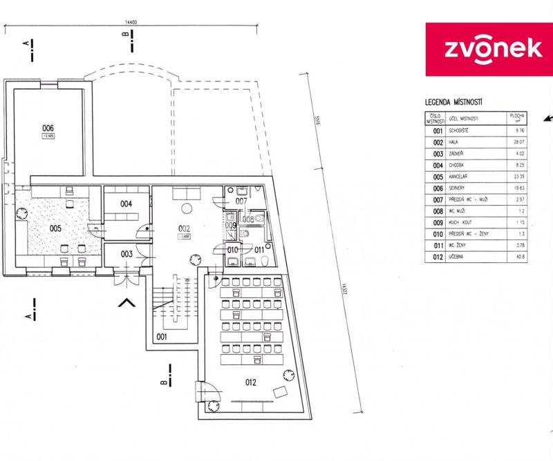 Pronájem kanceláře 460 m², Zlín