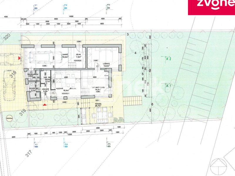 Prodej stavebního pozemku v Březnici s plánem domu