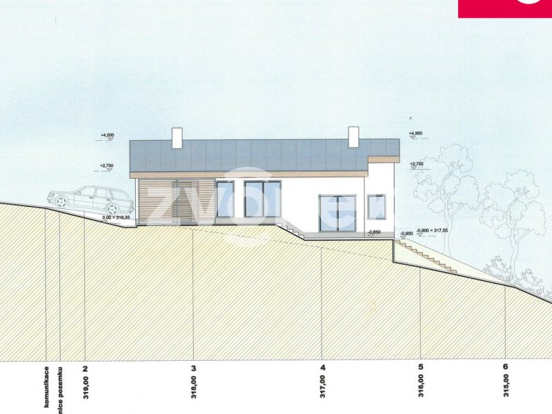 Prodej stavebního pozemku v Březnici s plánem domu