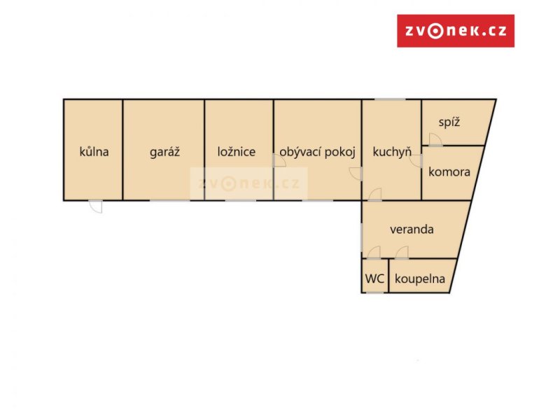 RD Horní Lapač, přízemní domek s malou zahrádkou