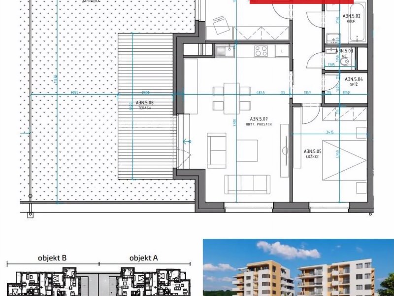 Prodej bytu 3+kk Zlín, PROJEKT BYTY STRÁNĚ, 6.NP