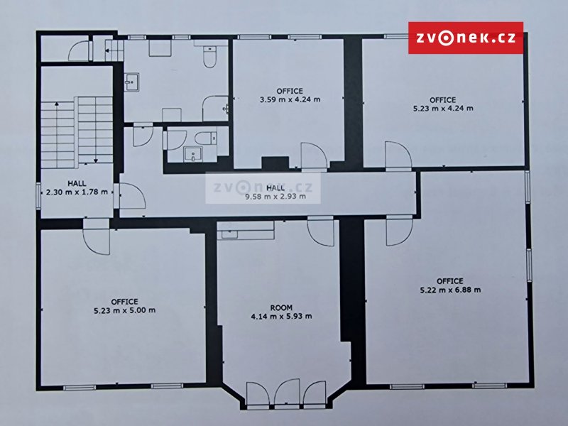 Kancelářské prostory Malenovice, 1. patro, 164 m2