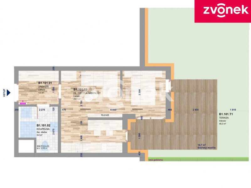 2+kk Zlín - Tyršovo nábřeží, garážové stání