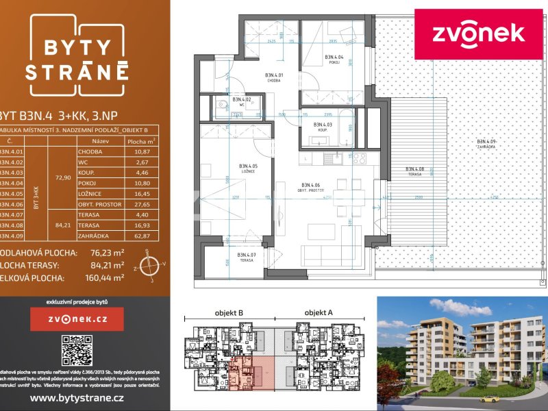 Nový byt 3+kk se zahrádkou v projektu Byty Stráně