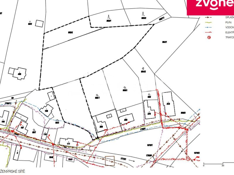 Dva stavební pozemky v Březůvkách – rozumná velikost 530 m², výhled, skvělá dostupnost do Zlína !
