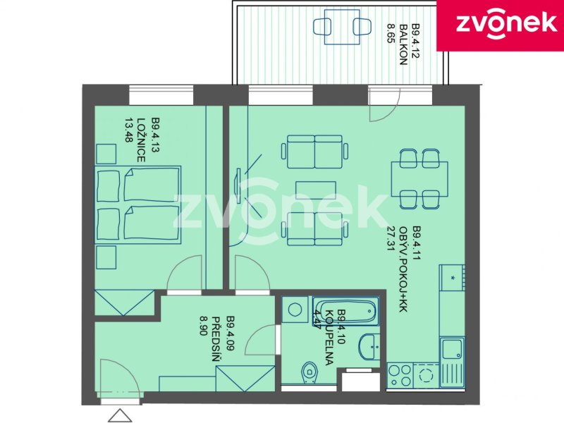 Pronájem bytu 2+kk ve Štěpnicích vedle nemocnice.
