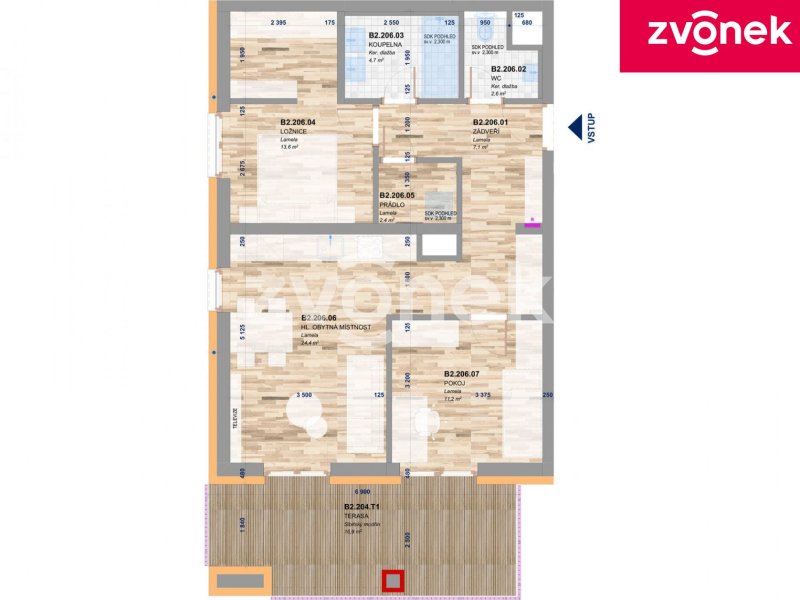 Pronájem bytu 3+kk v novostavbě, ul. Smetanova
