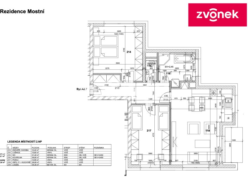 Nový byt 3+kk Zlín - Rezidence Mostní