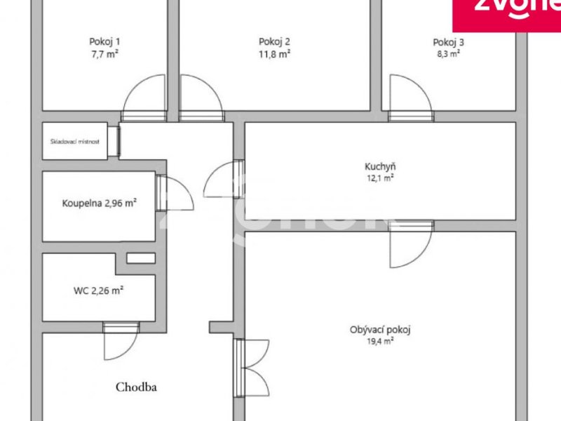 Pronájem bytu 4+1, Okružní, Zlín