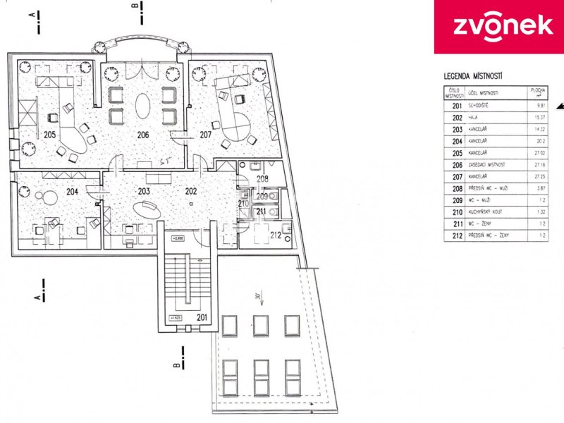 Pronájem kancelářské budovy Zlín - Vršava