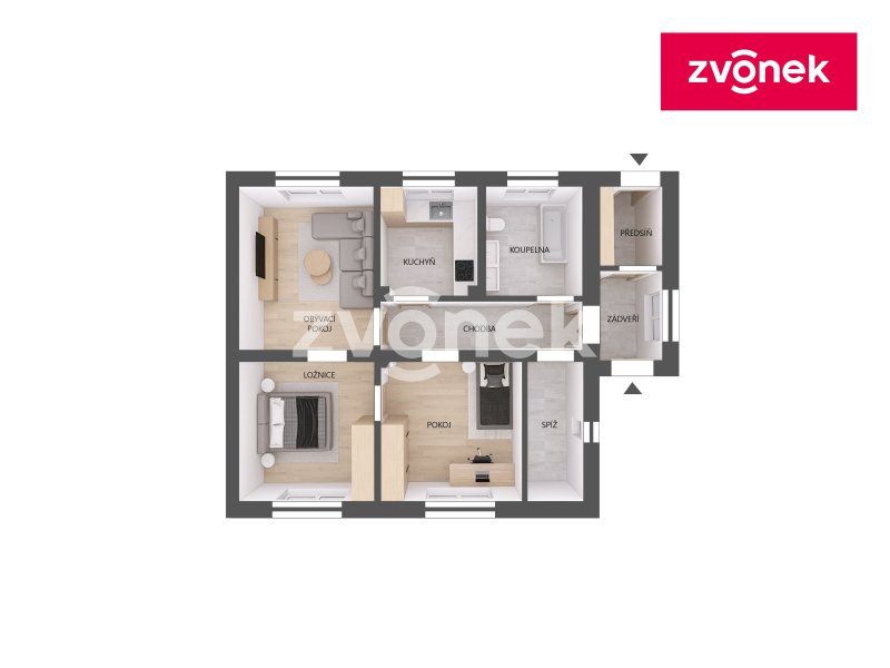 Rodinný domek Bohuslavice u Zlína, garáž, zahrada