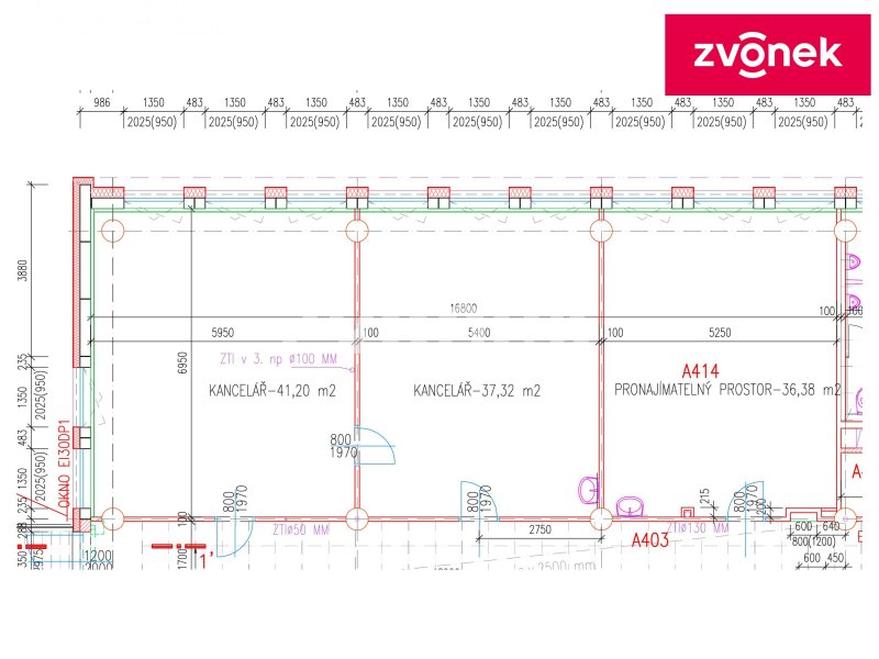 Pronájem moderní kanceláře, centrum Zlína