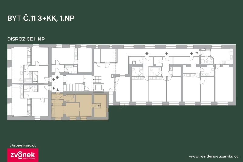 Prodej nového bytu 3+kk 48 m², Vsetín
