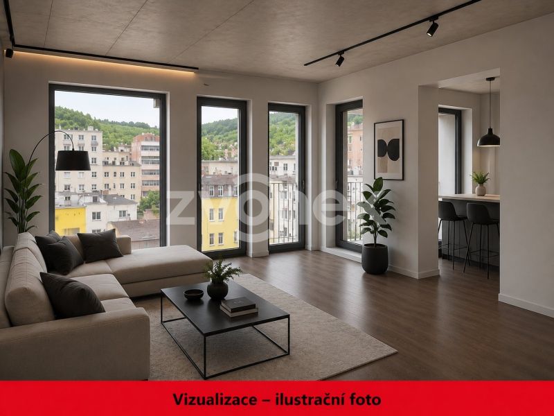 Pronájem luxusního bytu 1+kk s balkonem a možností krytého parkování – Rezidence Sadová, centrum Zlína