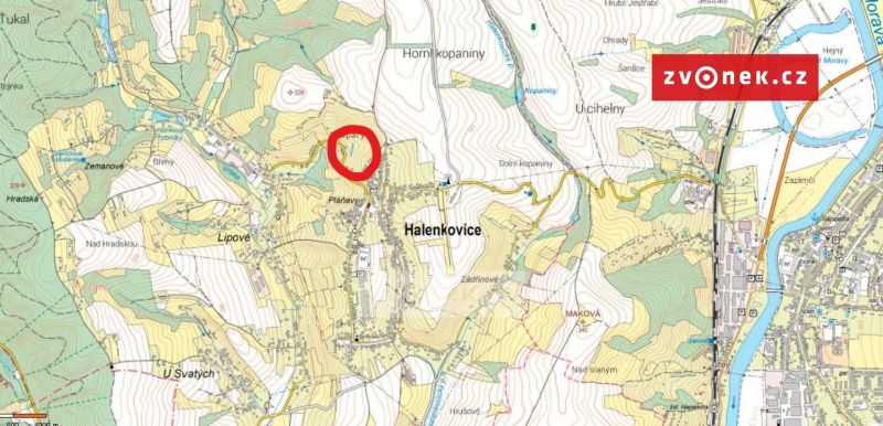 Prodej zahrady 852 m², Halenkovice