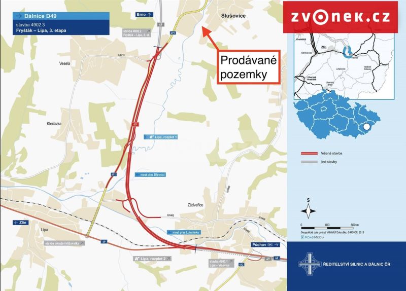 Prodej komerčního pozemku 9 230 m², Slušovice
