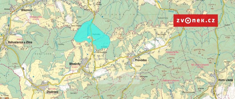 Prodej podílu 1/180 lesa 9 964 m², Březůvky