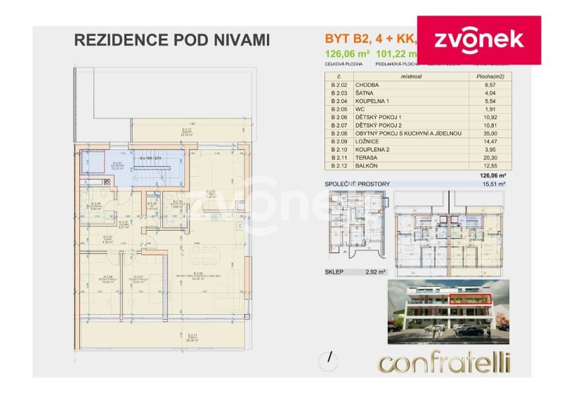 Prodej bytu 4+kk 93 m², Zlín