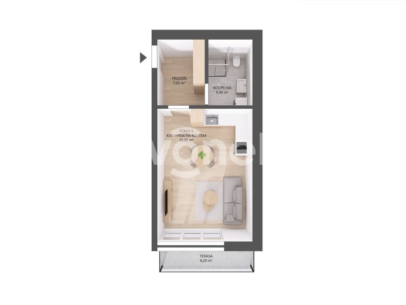 Pronájem bytu 1+kk 40 m², Otrokovice